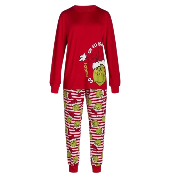 Go Grinch or Go Home Size L, Two Piece Set, Long Tee & Joggers - Very Soft - Picture 2 of 3
